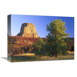 Global Gallery GCS-397162-1216-142 12 x 16 in. Devils Tower National Monument Showing Famous Basalt Tower, Sacred Site for Native Americans, Wy