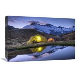 JensenDistributionServices 16 x 24 in. Campers Read in Tents Lit By Flashlight, Cascade Saddle, Mount Aspiring National Park, New Zealand Art Print - Colin