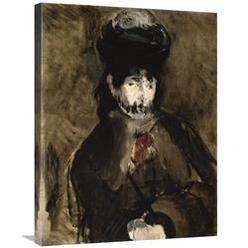 Global Gallery GCS-282399-30-142 30 in. Veiled Young Woman - Portrait of Berthe Morisot Art Print - Edouard Manet