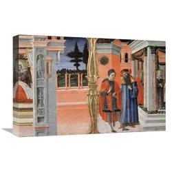 Global Gallery GCS-277400-22-142 22 in. Stories of the Virgin - Predella Detail Art Print - Benvenuto Di Giovanni