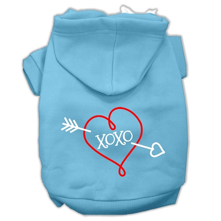 Mirage Pet Products 62-117 SMBBL XOXO Screen Print Pet Hoodie - Baby Blue, Small