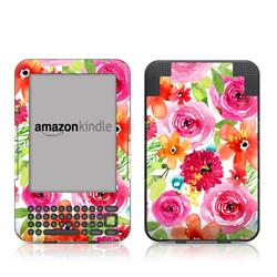 DecalGirl AK3-FLORALPOP Amazon Kindle Keyboard Skin - Floral Pop