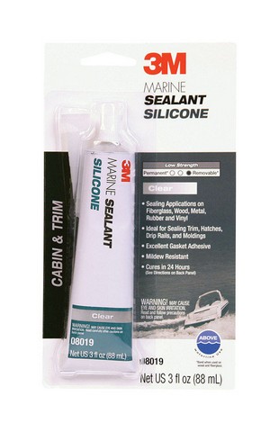 3M 08019 3 oz White Marine Grade Silicone Sealant