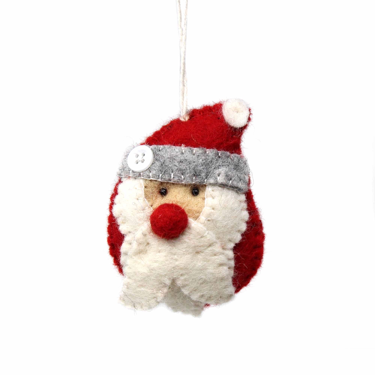 GLOBAL GROOVE GLG60037-01 Hand Felted Christmas Ornament Santa