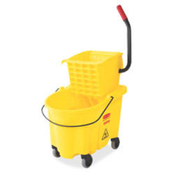 Rubbermaid Commercial Products RCP7480YEL Wave Brake Side Press Mop Bucket- Yellow