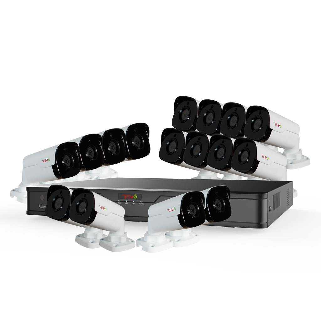 Revo America RU162B16GA-4T Ultra HD Audio Capable 16 Channel Surveillance System with 16 4MP Cameras