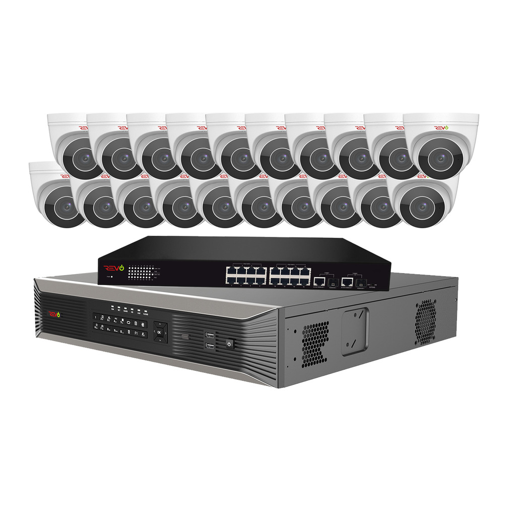 Revo America RUP321BNDL-7 Ultra HD Plus 32 Channel Surveillance System with 20 Audio Capable Cameras