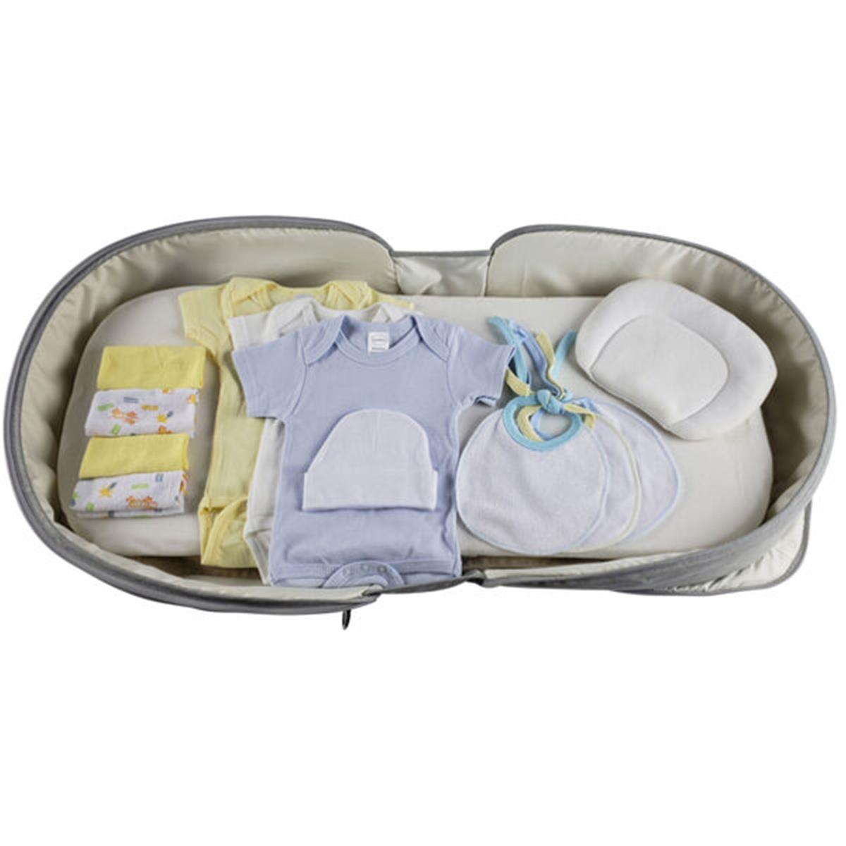 Bambini 808-Boys-12-Pieces Boys Baby Clothing Starter Set with Diaper Bag, Blue - Newborn - 12 Piece