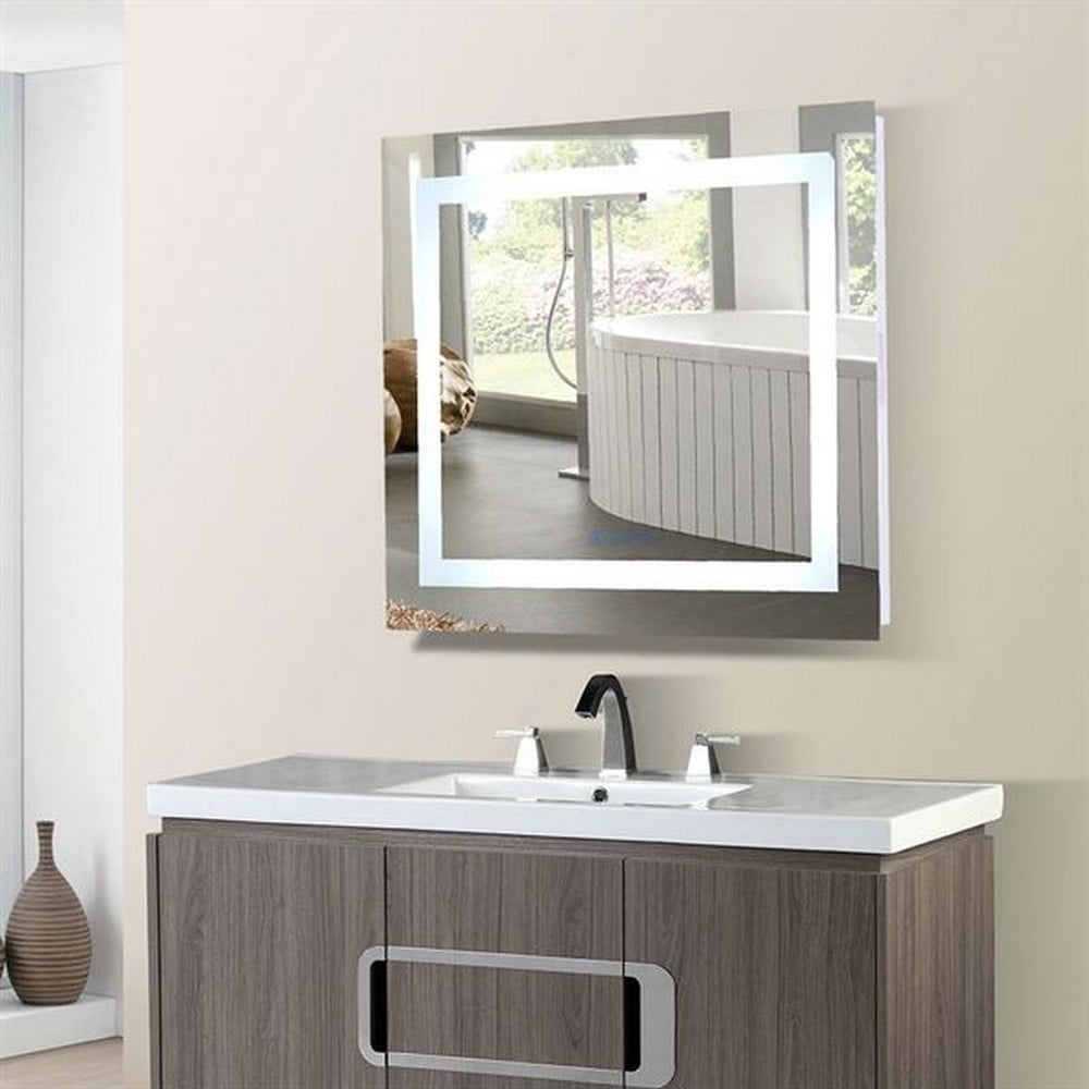 Bellaterra Home LLc Bellaterra Home 808454-M-30 30 x 2.4 x 27 in. Rectangular LED Bordered Illuminated Mirror with Bluetooth Speakers
