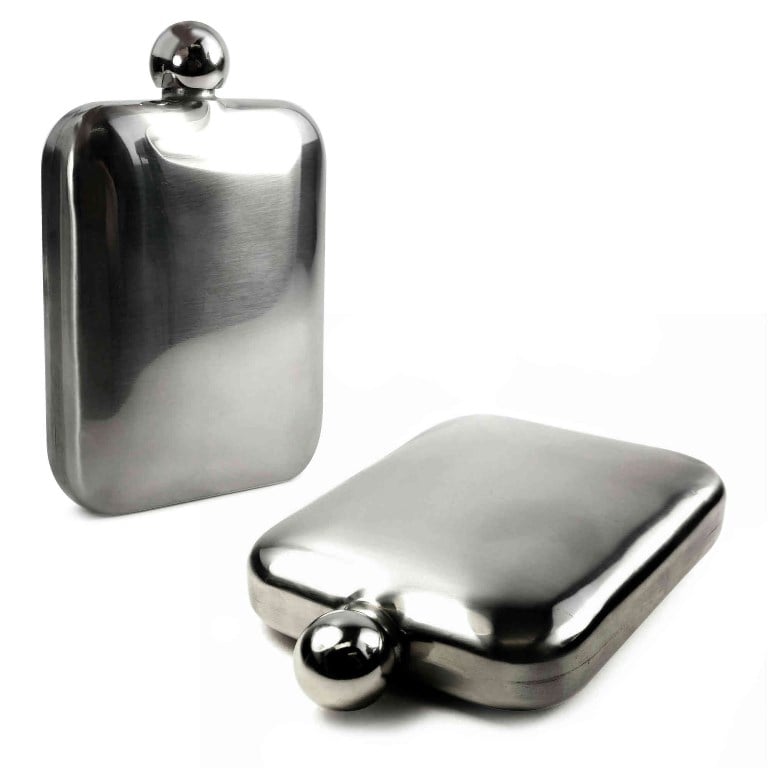 FastFood E10-70 6 oz Round Hip Flask for Special Occasions, Stainless Steel