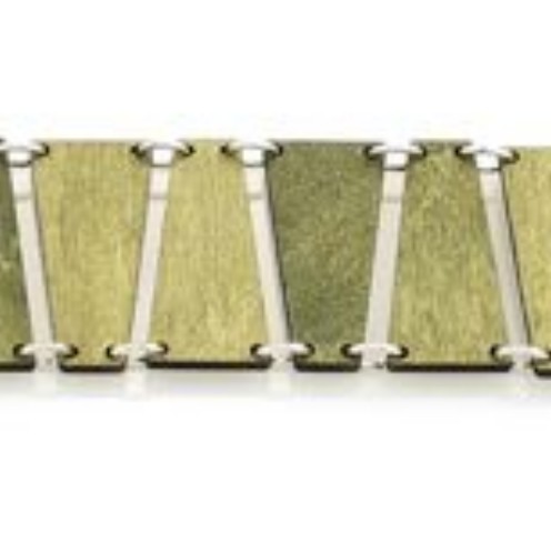 Green Tree Jewelry 7503E 0.9 x 6.5-8 in. Pyramid Bracelet&#44; Apple Green