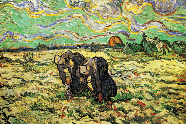 Buyenlarge Buy Enlarge 0-587-25667-2P20x30 Two Peasant Women Digging in Field with Snow- Paper Size P20x30