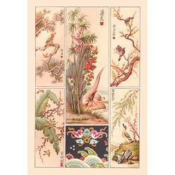 Buyenlarge Buy Enlarge 0-587-16833-1P12x18 Asian Bird Panels- Paper Size P12x18