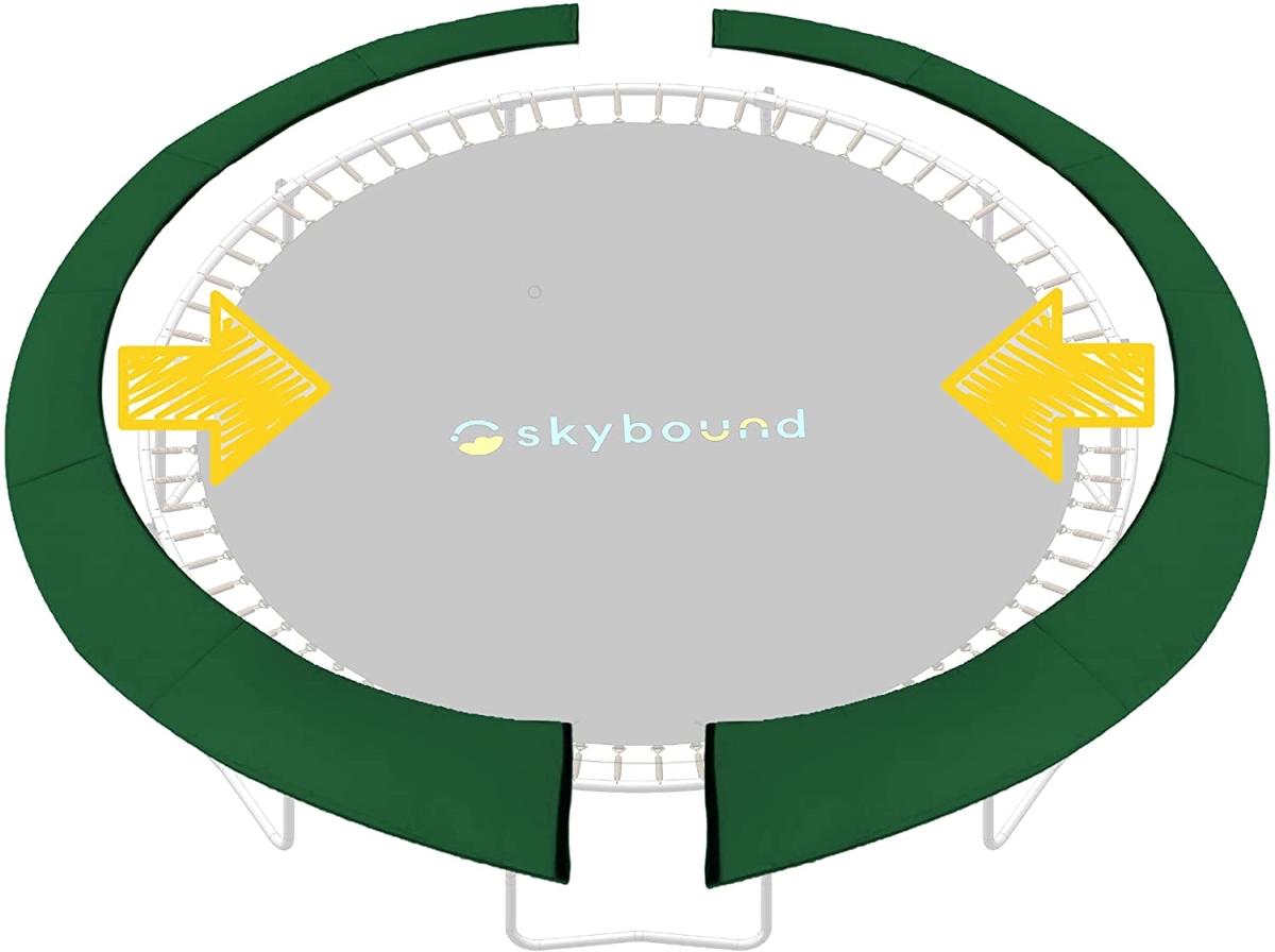 Skybound P1-1210SBL-DG Universal Replacement Trampoline Safety Pad with Dark Green Spring Cover for 12 ft. Frames in Two Piece Design for