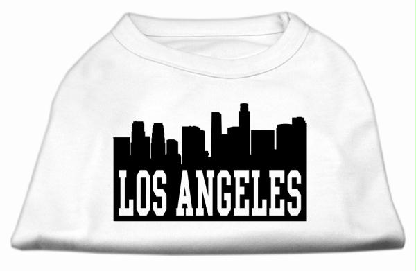 Mirage Pet Products 51-70 LGWT Los Angeles Skyline Screen Print Shirt White Lg - 14