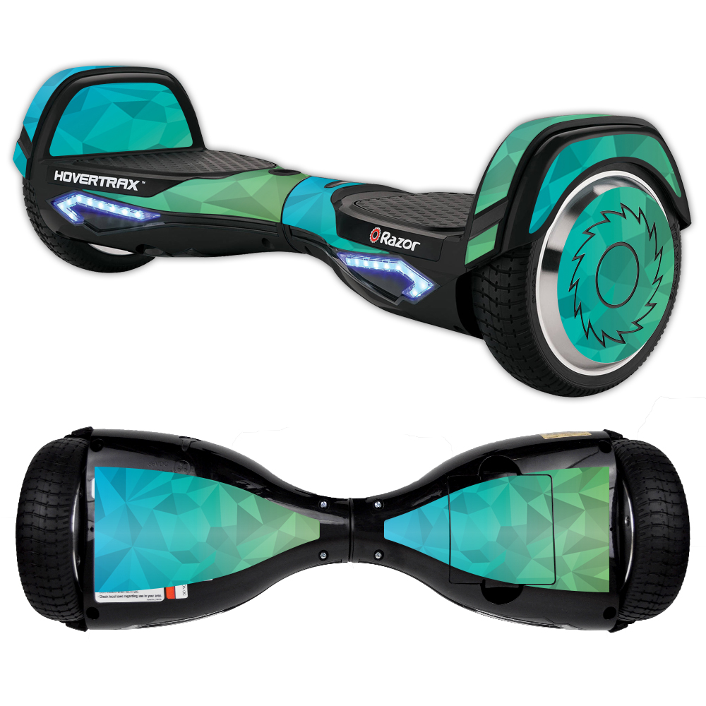 MightySkins RAHOV2-Blue Green Polygon Skin Decal Wrap for Razor Hovertrax 2.0 Hover Board Scooter - Blue Green Polygon