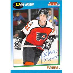 Autograph Warehouse 584620 Dave Brown Autographed Hockey Card - Philadelphia Flyers - 1991 Score No.634 Ballpoint