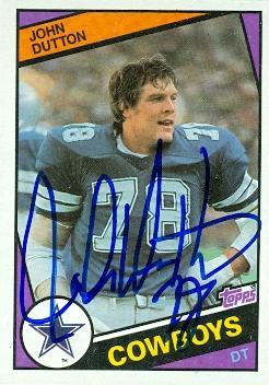 Autograph Warehouse 58934 John Dutton Autographed Football Card Dallas Cowboys 1984 Topps No .240
