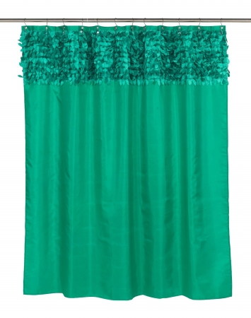 Livingquarters FSCL-JAS-90 Jasmine Fabric Shower Curtain in Emerald