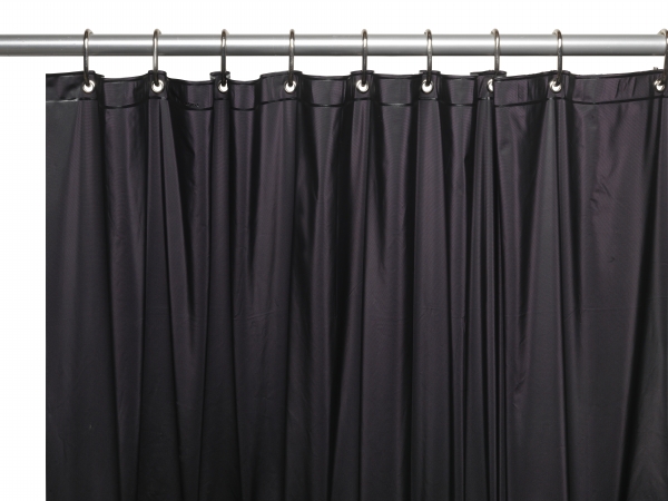 Livingquarters USC-3-16 3 Gauge Vinyl Shower Curtain Liner, Black