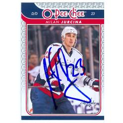 Autograph Warehouse 44816 Milan Jurcina Autographed Hockey Card Washington Capitals 2009-2010 O-Pee-Chee No .303