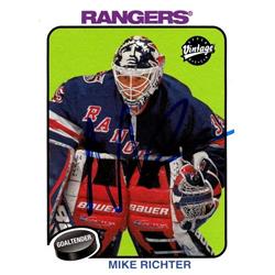 Autograph Warehouse 651677 Mike Richter Autographed Hockey Card - New York Rangers, FT - 2001 Upper Deck Vintage No.168