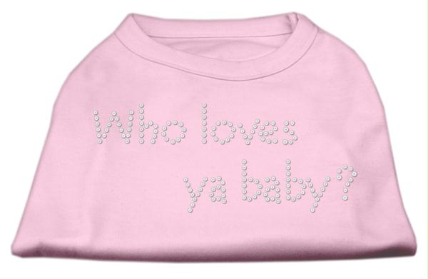 Mirage Pet Products 52-82 XLLPK Who Loves Ya Baby? Rhinestone Shirts Light Pink XL - 16