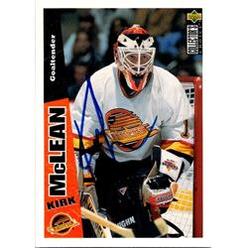 Autograph Warehouse 652154 Kirk Mclean Autographed Hockey Card - Vancouver Canucks, FT - 1996 Upper Deck No.271