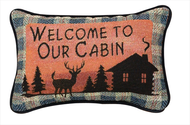 MANUAL WOODWORKERS & WEAVERS Manual Woodworkers and Weavers TWBRLD Bear Lodge Tapestry Pillow Lodge Collection Vivid Colors 12.5 X 8.5 in. Poly Blend