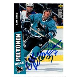 Autograph Warehouse 652206 Ville Peltonen Autographed Hockey Card - San Jose Sharks, FT - 1996 Upper Deck No.241