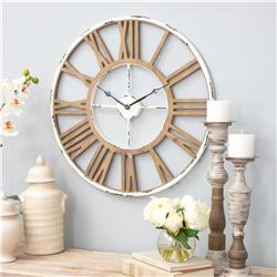 Aspire Home Accents 5933 Janelle Farmhouse Wall Clock&#44; White