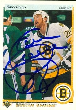 Autograph Warehouse 55466 Garry Galley Autographed Hockey Card Boston Bruins 1990 Upper Deck No .379