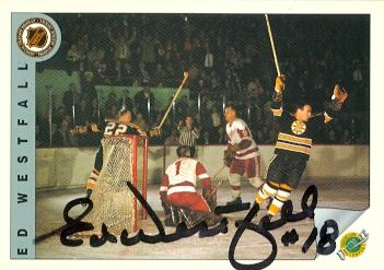Autograph Warehouse 55513 Ed Westfall Autographed Hockey Card Boston Bruins 1992 Ultimate No .56