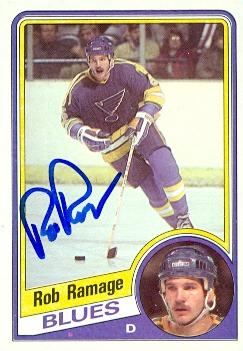 Autograph Warehouse 55727 Rob Ramage Autographed Hockey Card St. Louis Blues 1994 Topps No .134