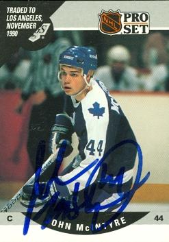 Autograph Warehouse 56351 John Mcintyre Autographed Hockey Card Los Angeles Kings 1990 Pro Set No .457