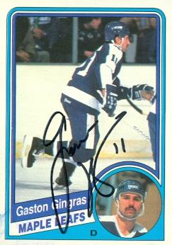 Autograph Warehouse 56784 Gaston Gingras Autographed Hockey Card Toronto Maple Leafs 1984 O-Pee-Chee No .303