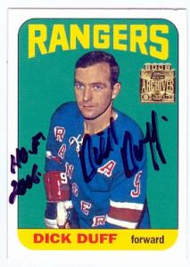 Autograph Warehouse 58535 Dick Duff Autographed Hockey Card 2002 Topps O Pee Chee Archives No .46 New York Rangers Inscribed Hof 2006