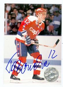Autograph Warehouse 58668 Peter Bondra Autographed Hockey Card 1992 Pro Set Platinum No .244 Washington Capitals 67