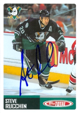 Autograph Warehouse 60087 Steve Rucchin Autographed Hockey Card Anaheim Ducks 2003 Topps Total No .330