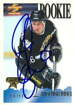 Autograph Warehouse 60439 Jamie Langenbrunner Autographed Hockey Card Dallas Stars 1996 Score No .170