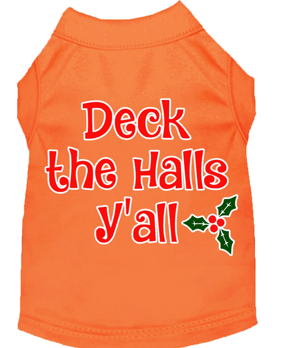 Mirage Pet Products 51-409 ORXL Deck the Halls Yall Screen Print Dog Shirt, Orange - Extra Large
