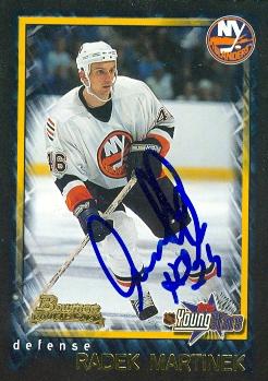 Autograph Warehouse 62844 Radek Martinek Autographed Hockey Card New York Islanders 2002 Bowman Rookie No. 118