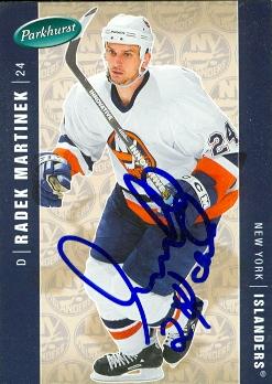 Autograph Warehouse 62848 Radek Martinek Autographed Hockey Card New York Islanders 2006 Parkhurst No. 313
