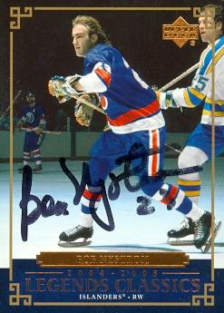 Autograph Warehouse 62901 Bob Nystrom Autographed Hockey Card New York Islanders 2004 Ud Legends Classics No. 6
