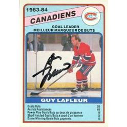 Autograph Warehouse 63451 Guy Lafleur Autographed Hockey Card Montreal Canadiens 1984 O-Pee-Chee No. 360