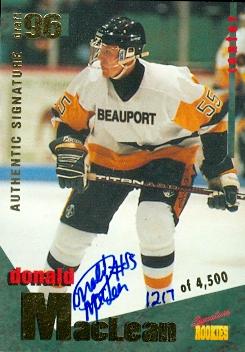 Autograph Warehouse 64908 Donald Maclean Autographed Hockey Card Los Angeles Kings 1995 Signature Rookies No. 14