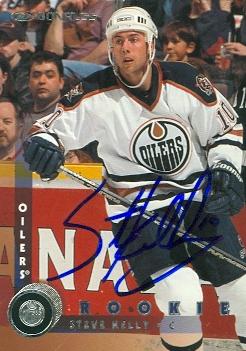Autograph Warehouse 65850 Steve Kelly Autographed Hockey Card Edmonton Oilers 1997 Donruss Rookie No. 216
