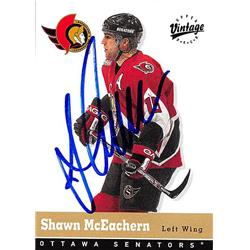 Autograph Warehouse 224167 Shawn McEachern Autographed Hockey Card - Ottawa Senators 2000 Upper Deck Vintage - No. 254