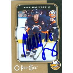 Autograph Warehouse 33264 Mike Sillinger Autographed Hockey Card New York Islanders 2007-2008 O-Pee-Chee