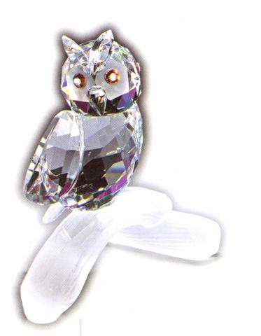 Asfour Crystal 696-35 1.81 L x 2.44 H in. Crystal Owl Birds Figurines